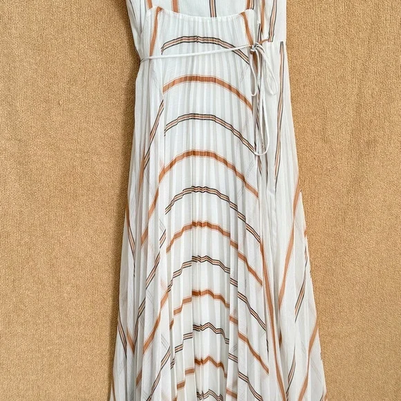 H&M Ivory Maxi Dress with Tan Stripes size 6 - Picture 14 of 16